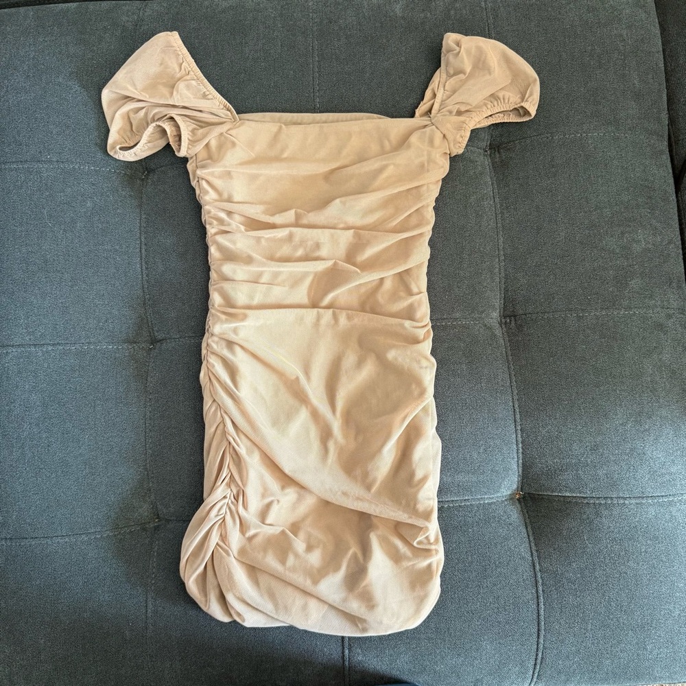 Princess Polly Beige Dress with Mesh Detail